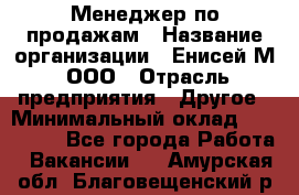 Менеджер по продажам › Название организации ­ Енисей-М, ООО › Отрасль предприятия ­ Другое › Минимальный оклад ­ 100 000 - Все города Работа » Вакансии   . Амурская обл.,Благовещенский р-н